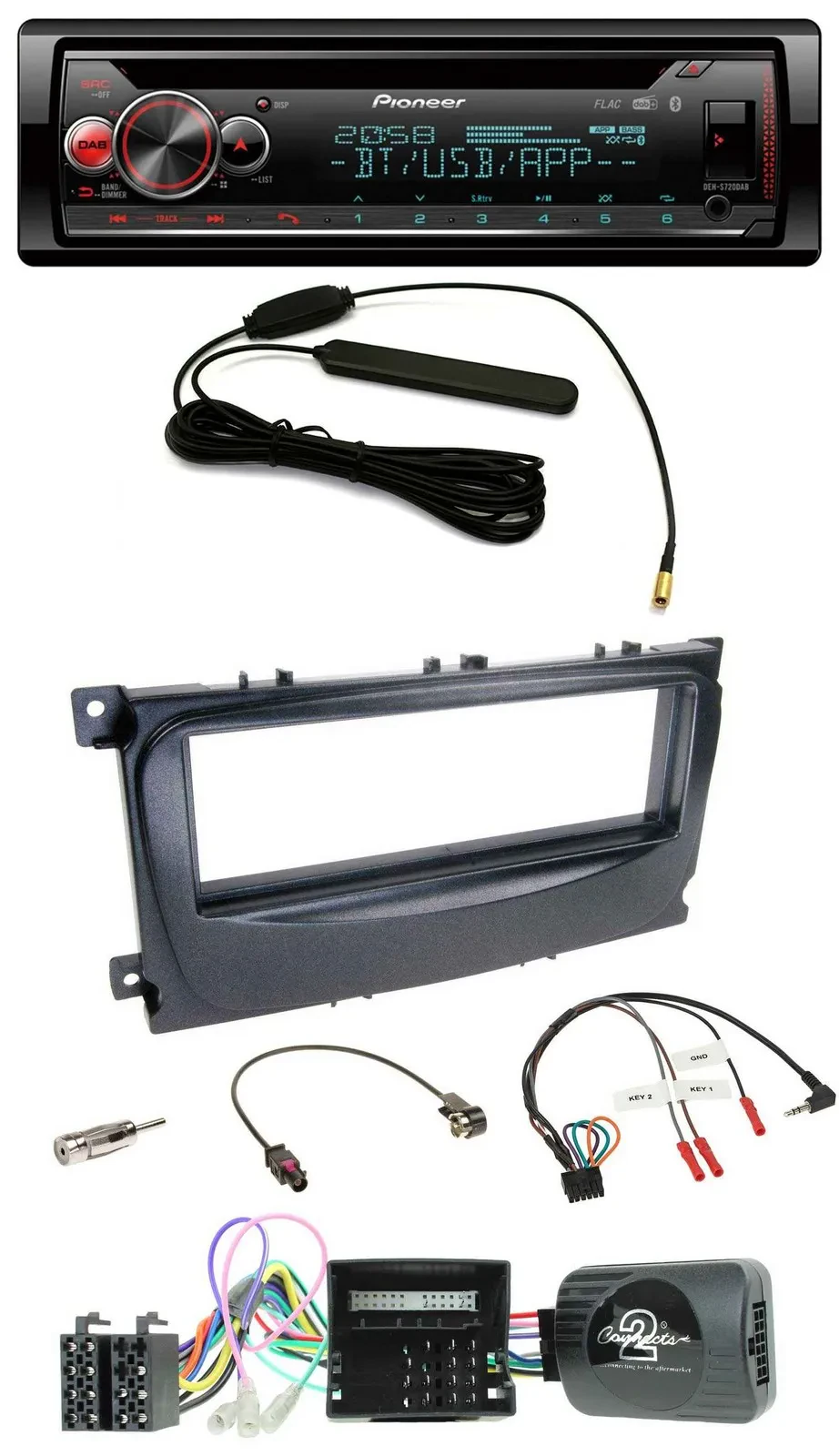 Pioneer USB DAB Lenkrad Bluetooth CD Autoradio für Ford C-Max Can 07-10 Focus sc
