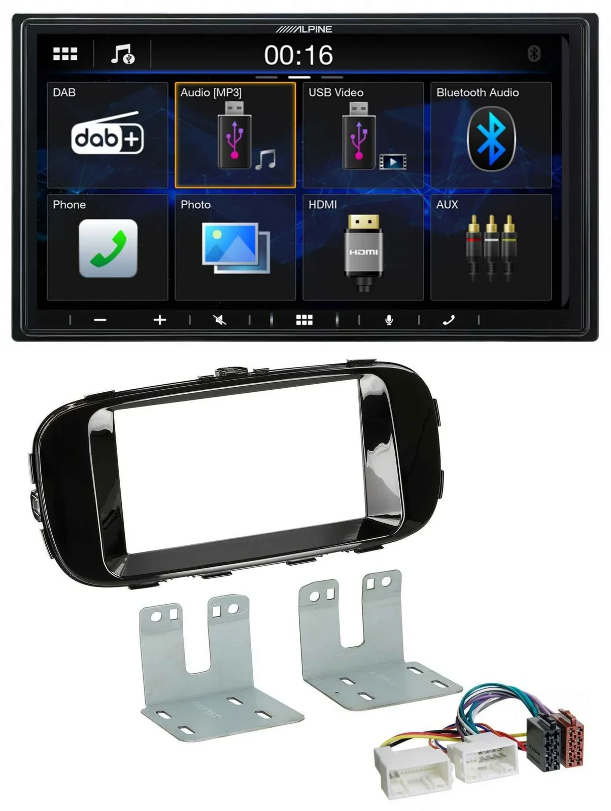Alpine Bluetooth 2DIN MP3 DAB USB Autoradio für Kia Soul PS ab 14 piano-schwarz