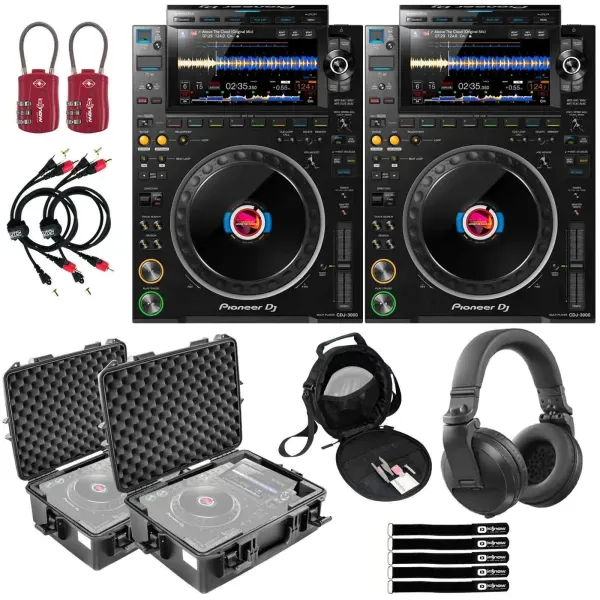 DJ-контроллер с джогом Pioneer CDJ-3000 Black с аксессуарами (пара)