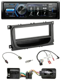 JVC Bluetooth Lenkrad USB DAB Autoradio für Ford Mondeo S-Max 07-14 schwarz Abla