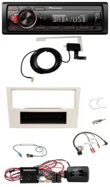 Pioneer 1DIN MP3 DAB USB Lenkrad Autoradio für Opel Corsa D perl-weiss 09-14