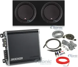 2) MTX 3512-04S 12" 1200W Shallow Subwoofers+Sealed Slim Box+Amplifier+Amp kit