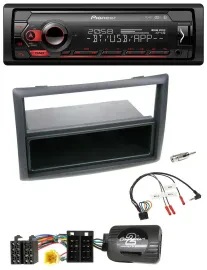 Автомагнитола для Renault Megane 2007–2008 Pioneer USB, DAB, Bluetooth, поддержка управления на руле, черная