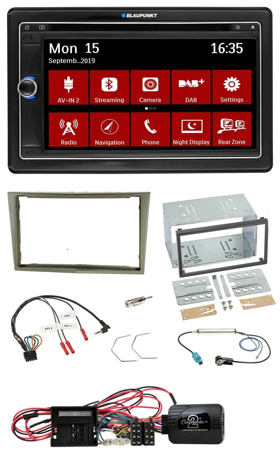 Blaupunkt TMC USB Lenkrad Bluetooth DAB 2DIN Navigation für Opel Corsa D satin-s