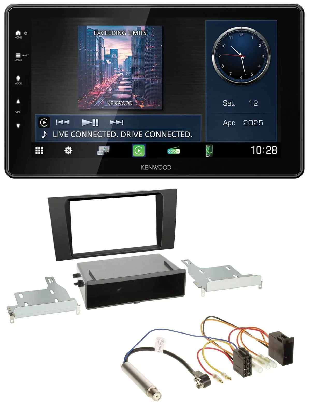 Kenwood MP3 Bluetooth USB DAB Autoradio für Audi A4 (B5 1999-2001) Symphony