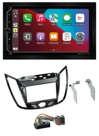 ESX 2DIN DAB USB MP3 Bluetooth Autoradio für Ford C-Max Kuga Klavierlack schwarz