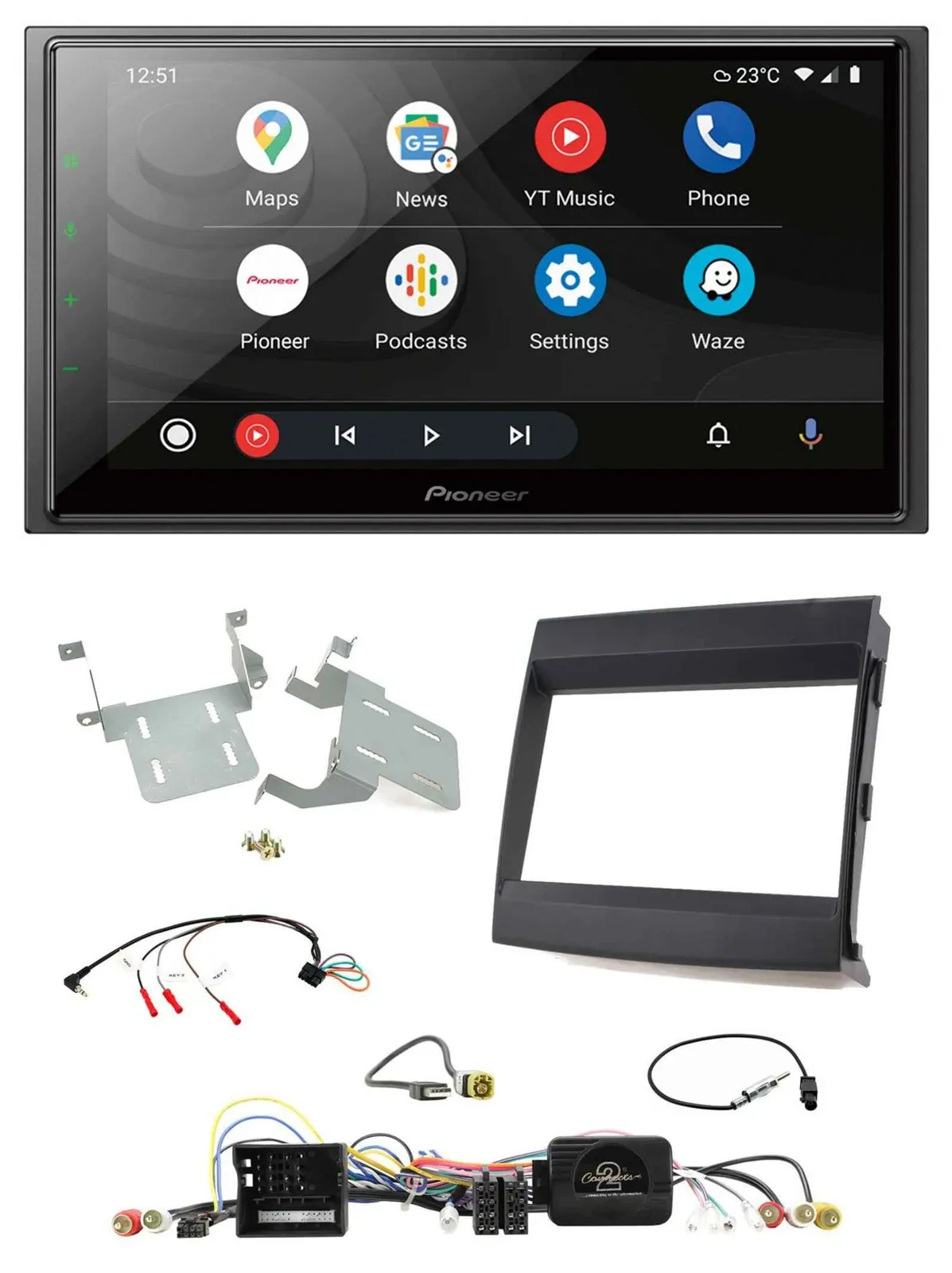 Pioneer USB 2DIN DAB Lenkrad Bluetooth Autoradio für Porsche Cayenne 2011-2016