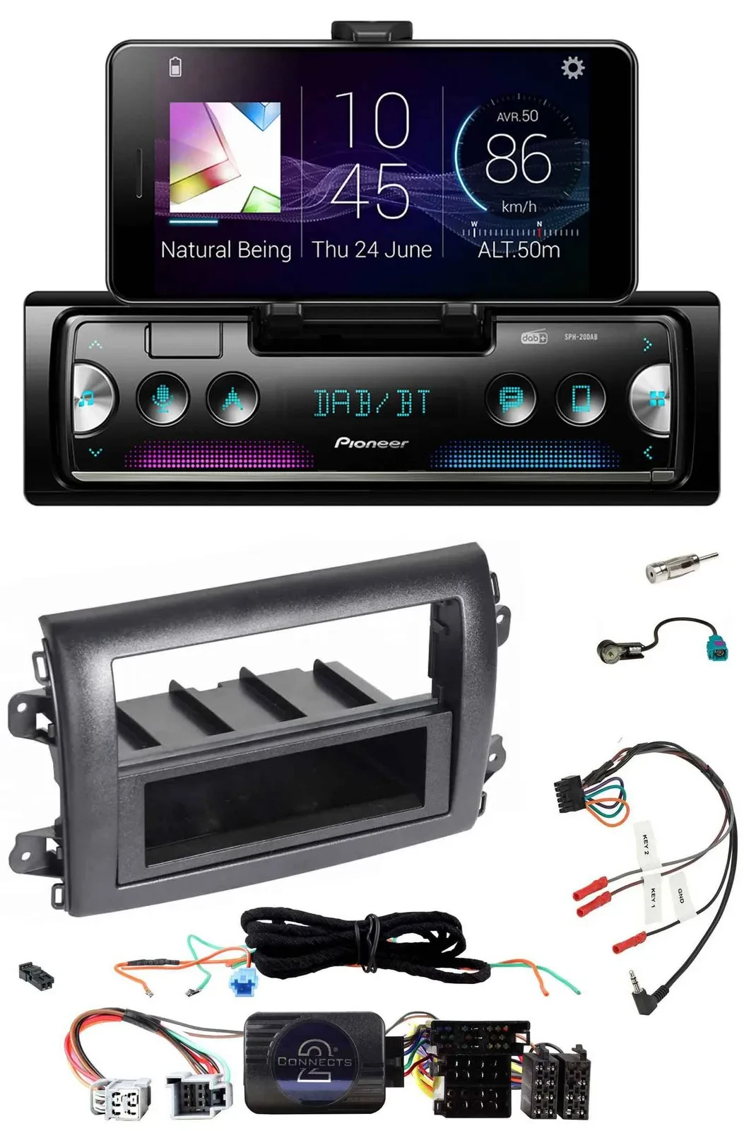 Pioneer USB Lenkrad Bluetooth DAB Autoradio für Fiat Ducato Serie 8 ab 2021