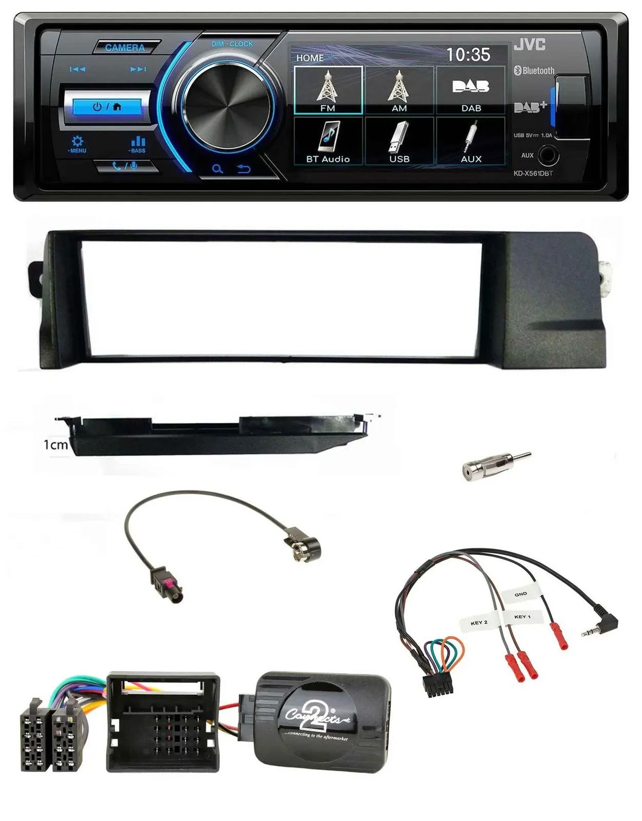 JVC Bluetooth Lenkrad USB DAB Autoradio für BMW 3er E46 Profi 2001-2007