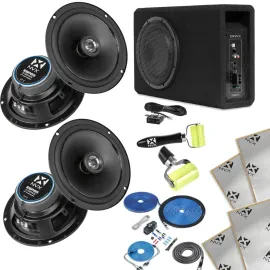 Комплект автомобильной акустики NVX QB10SPA 350W RMS, активный сабвуфер 10", 2 пары динамиков 6.5" (набор)