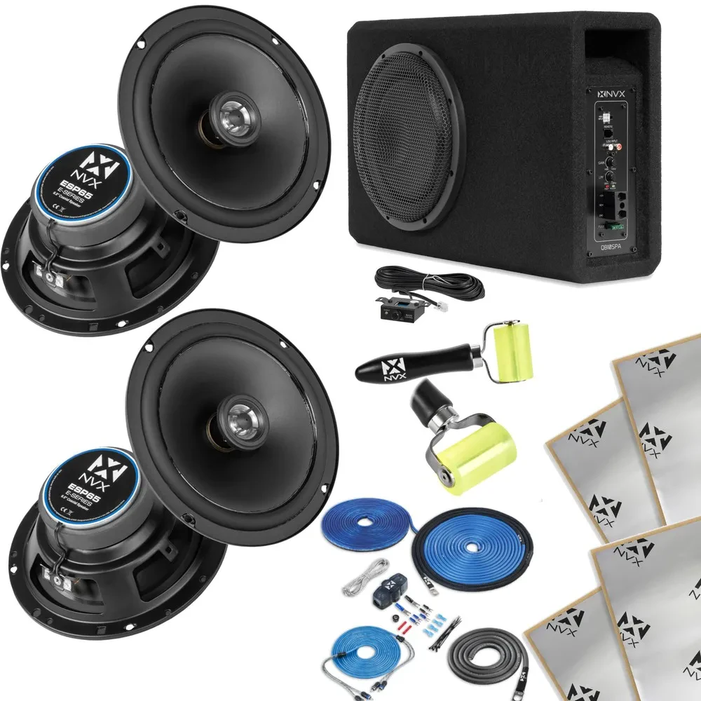 Комплект автомобильной акустики NVX QB10SPA 350W RMS, активный сабвуфер 10", 2 пары динамиков 6.5" (набор)