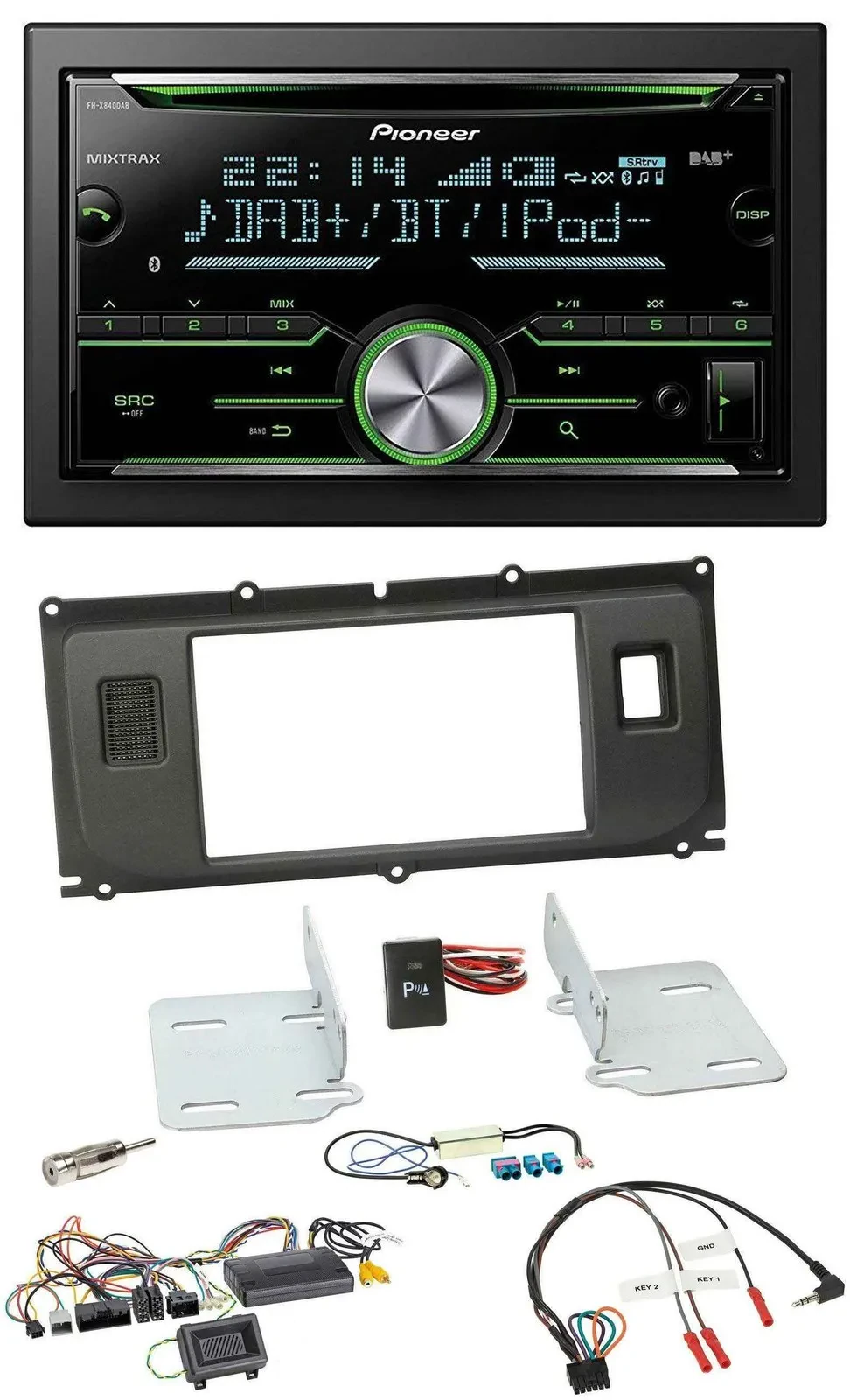 Автомагнитола для Land Rover Evoque Pioneer Bluetooth DAB 2DIN USB CD с поддержкой кнопок на руле