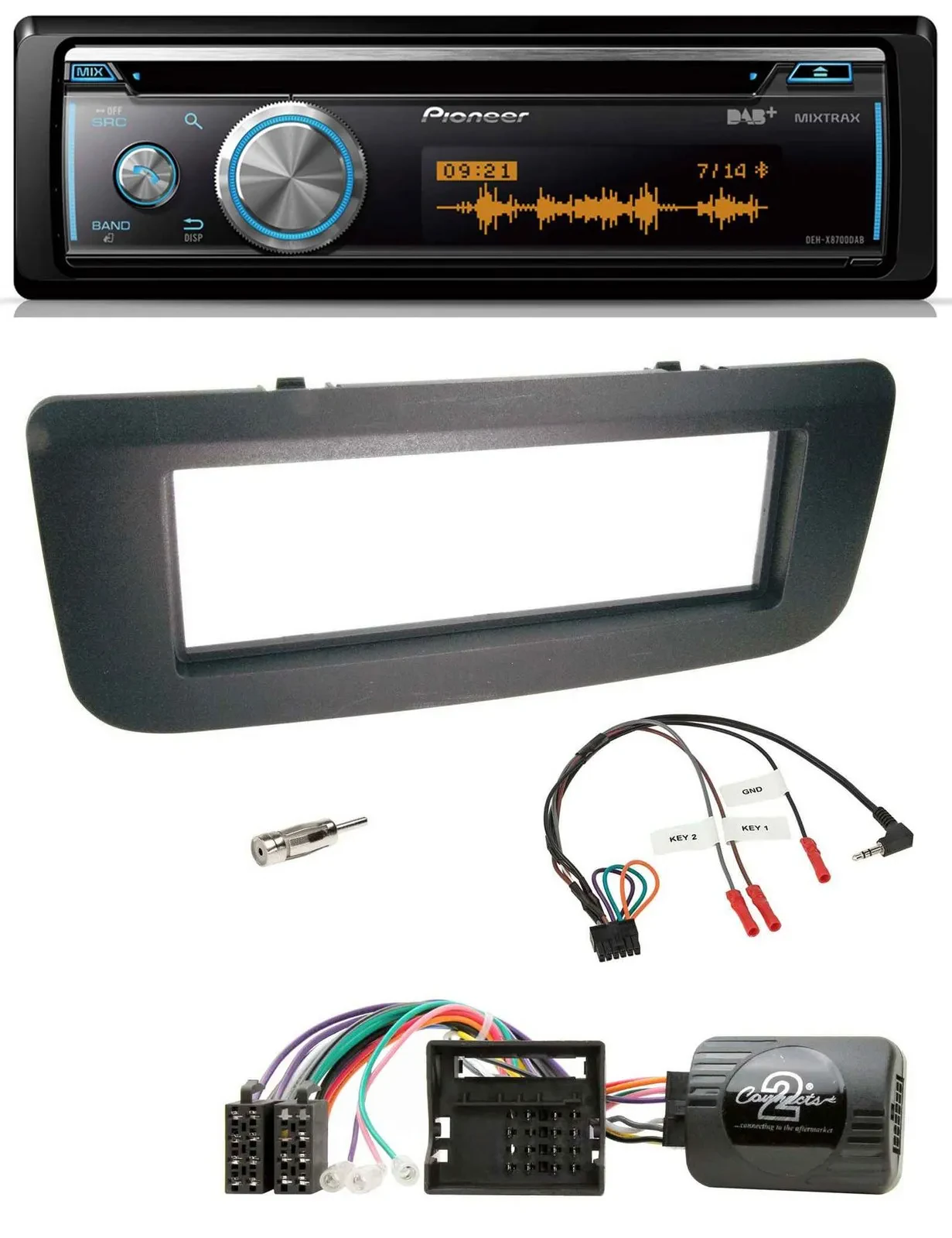 Pioneer Lenkrad DAB USB CD Bluetooth Autoradio für Skoda Fabia 07-14 Praktik Roo
