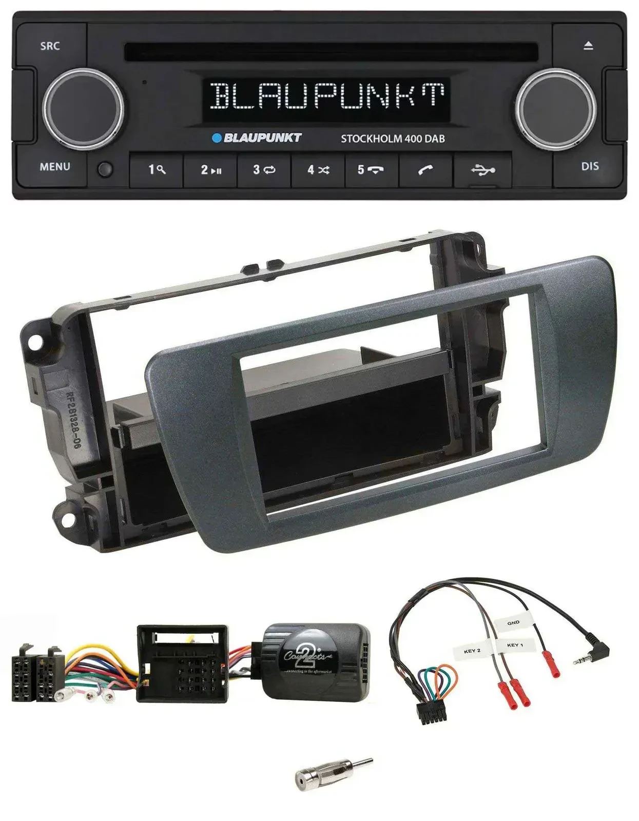 Blaupunkt Lenkrad Bluetooth DAB CD USB Autoradio für Seat Ibiza azabacheschwarz