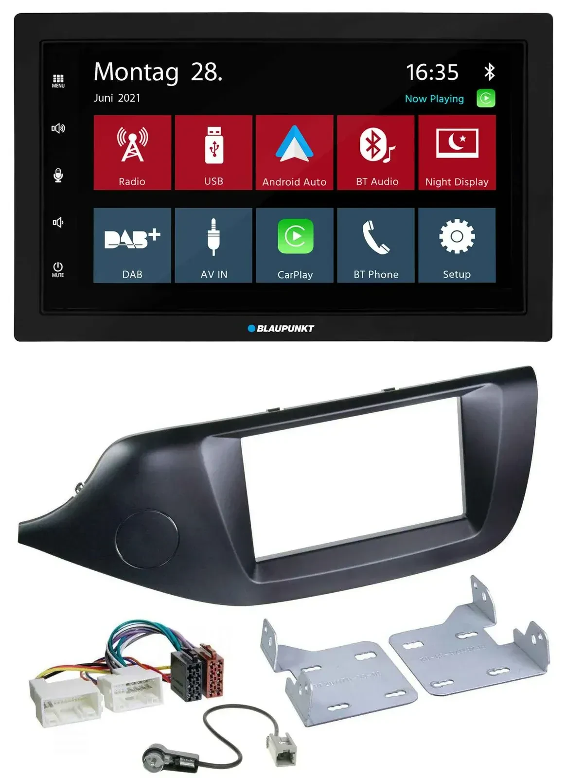 Blaupunkt MP3 Bluetooth DAB 2DIN USB Autoradio für Kia Ceed (ab 12) schwarz