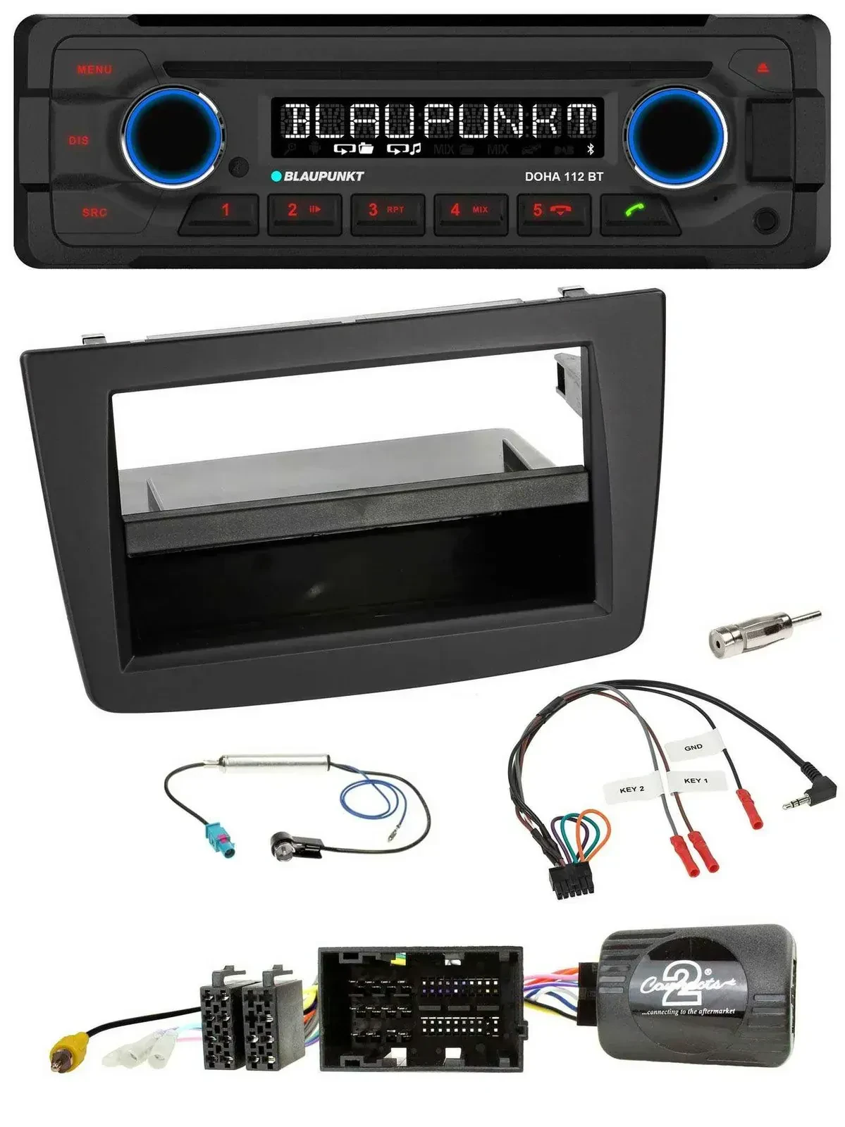 Blaupunkt Lenkrad MP3 CD Bluetooth USB Autoradio für Alfa Mito 955 2014-2018 sch