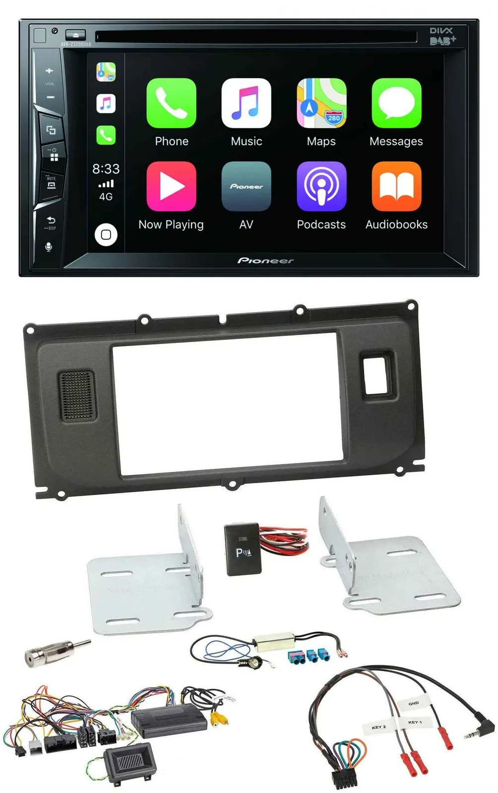Pioneer Lenkrad USB DVD Bluetooth DAB 2DIN Autoradio für Land Rover Evoque ab 20