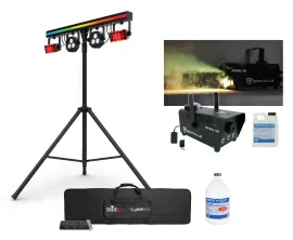 Chauvet DJ GIGBAR 3 ILS Light Bar w/2) Derby/Pars/Strip+Tripod+Footswitch+Fogger