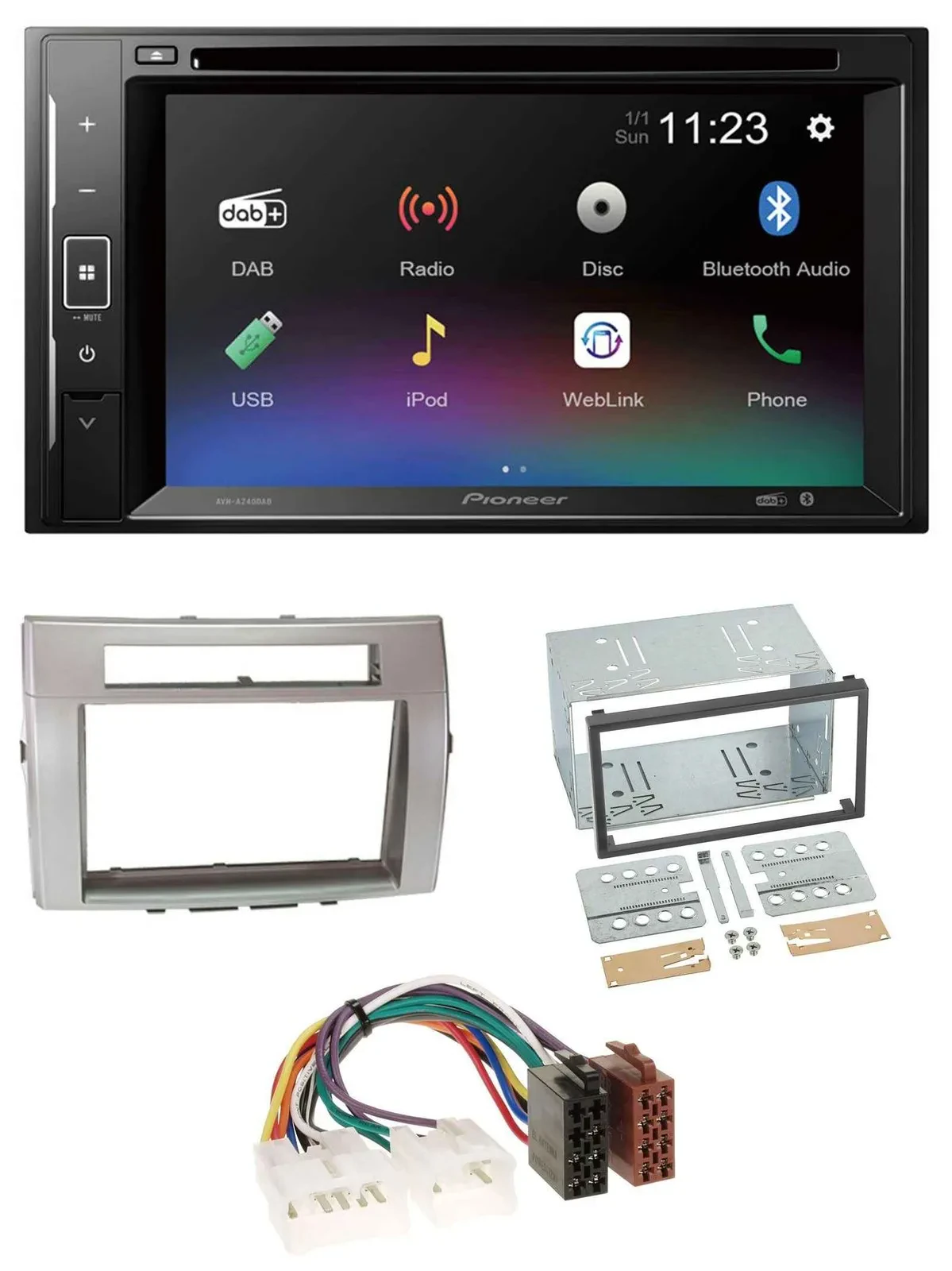 Pioneer Bluetooth MP3 USB 2DIN DAB DVD Autoradio für Toyota Corolla Verso 04-09