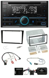 Kenwood CD 2DIN DAB USB Lenkrad Bluetooth Autoradio für Opel Corsa C schwarz
