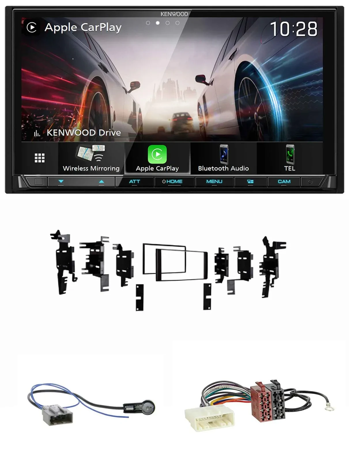 Kenwood MP3 2DIN USB DAB Bluetooth Autoradio für Nissan Micra 2013-2017 schwarz