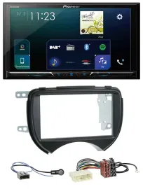 Pioneer MP3 Bluetooth USB 2DIN DAB Autoradio für Nissan Micra 10-13 schwarz
