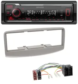 Kenwood MP3 Bluetooth USB DAB Autoradio für Fiat Multipla 186 1999-2010 grau
