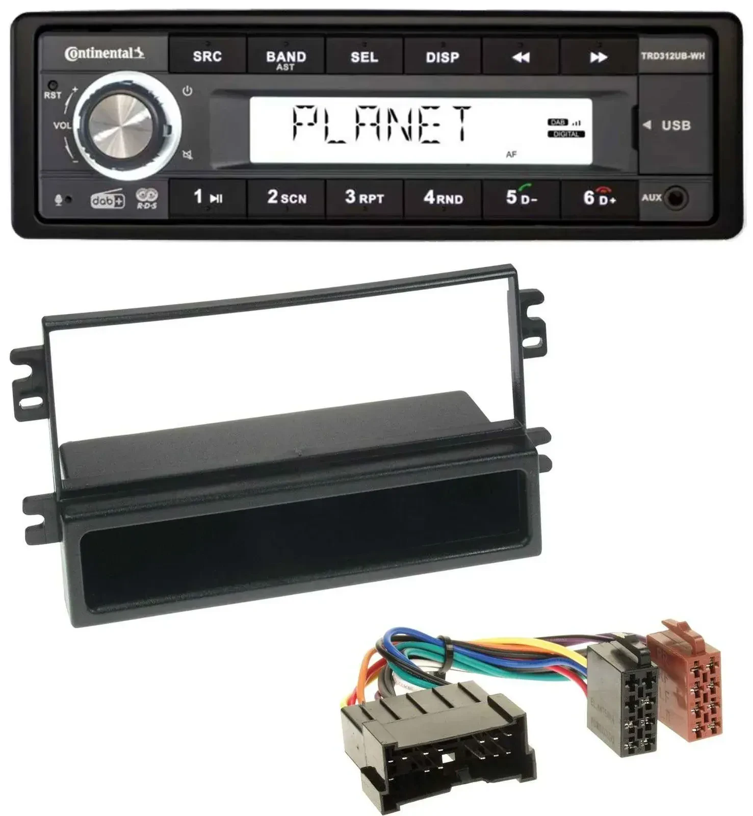 Continental USB 1DIN AUX DAB MP3 Autoradio für Kia Carens II (2004-2006)