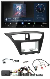 Kenwood Bluetooth 2DIN USB DAB Lenkrad Autoradio für Honda Civic ab 12 schwarz