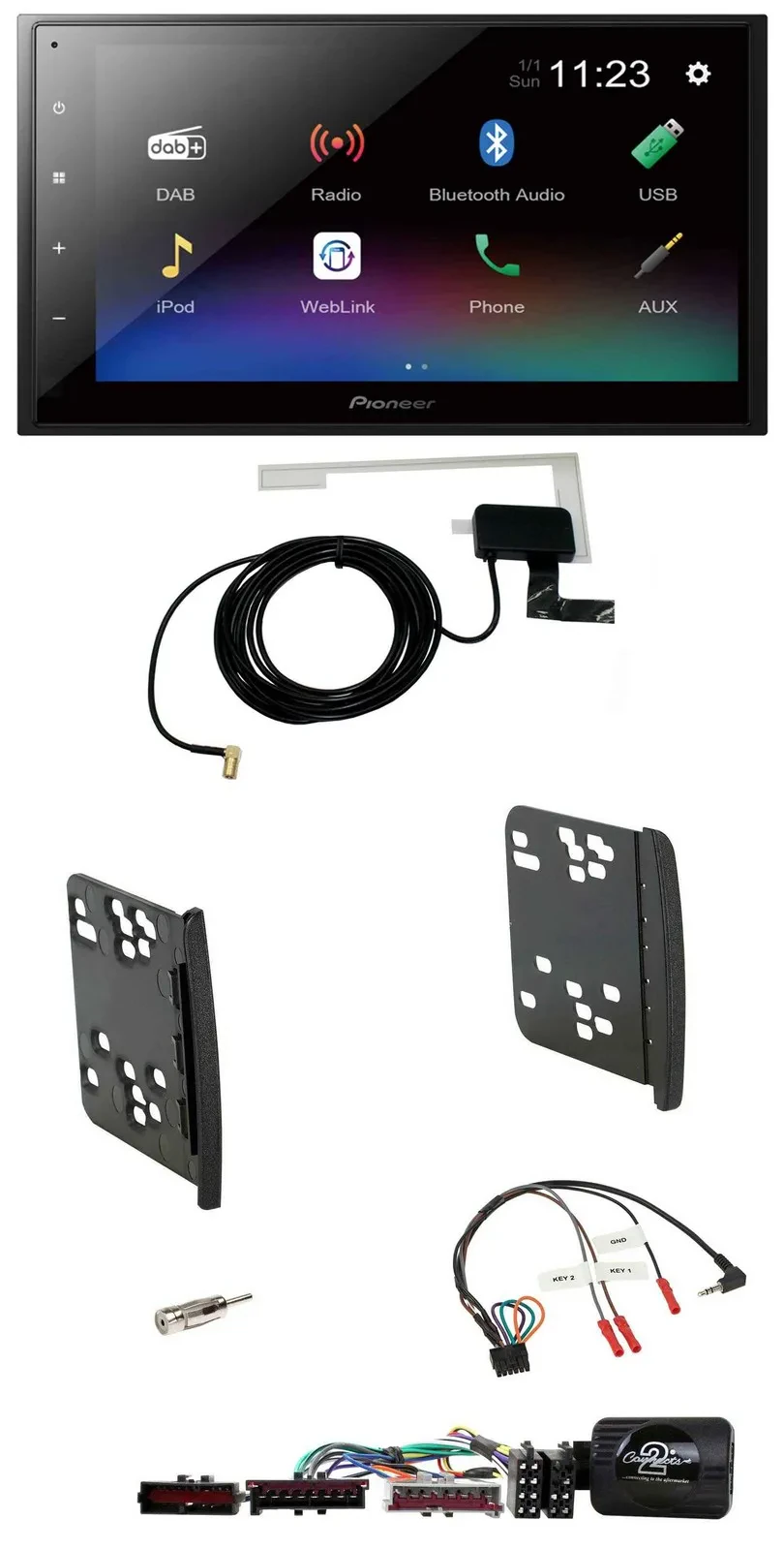 Pioneer DAB Lenkrad Bluetooth 2DIN USB Autoradio für Ford Focus Galaxy Mondeo