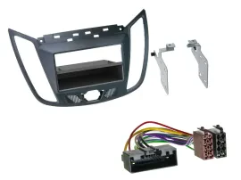 Einbauset DIN Autoradio für Ford C-Max / Kuga - dunkelgrau