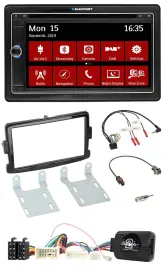 Blaupunkt TMC USB Lenkrad Bluetooth DAB 2DIN Navigation für Dacia ab 2012 piano