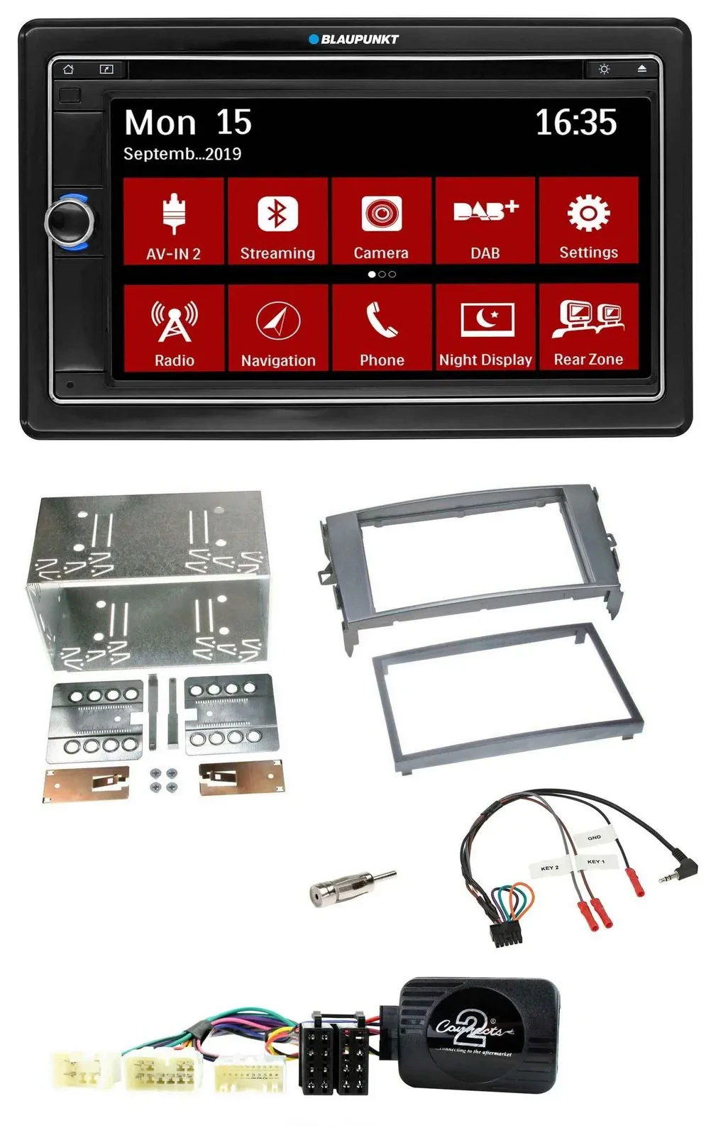 Blaupunkt Lenkrad DAB TMC 2DIN USB Bluetooth Navigation für Toyota Auris 2007-20