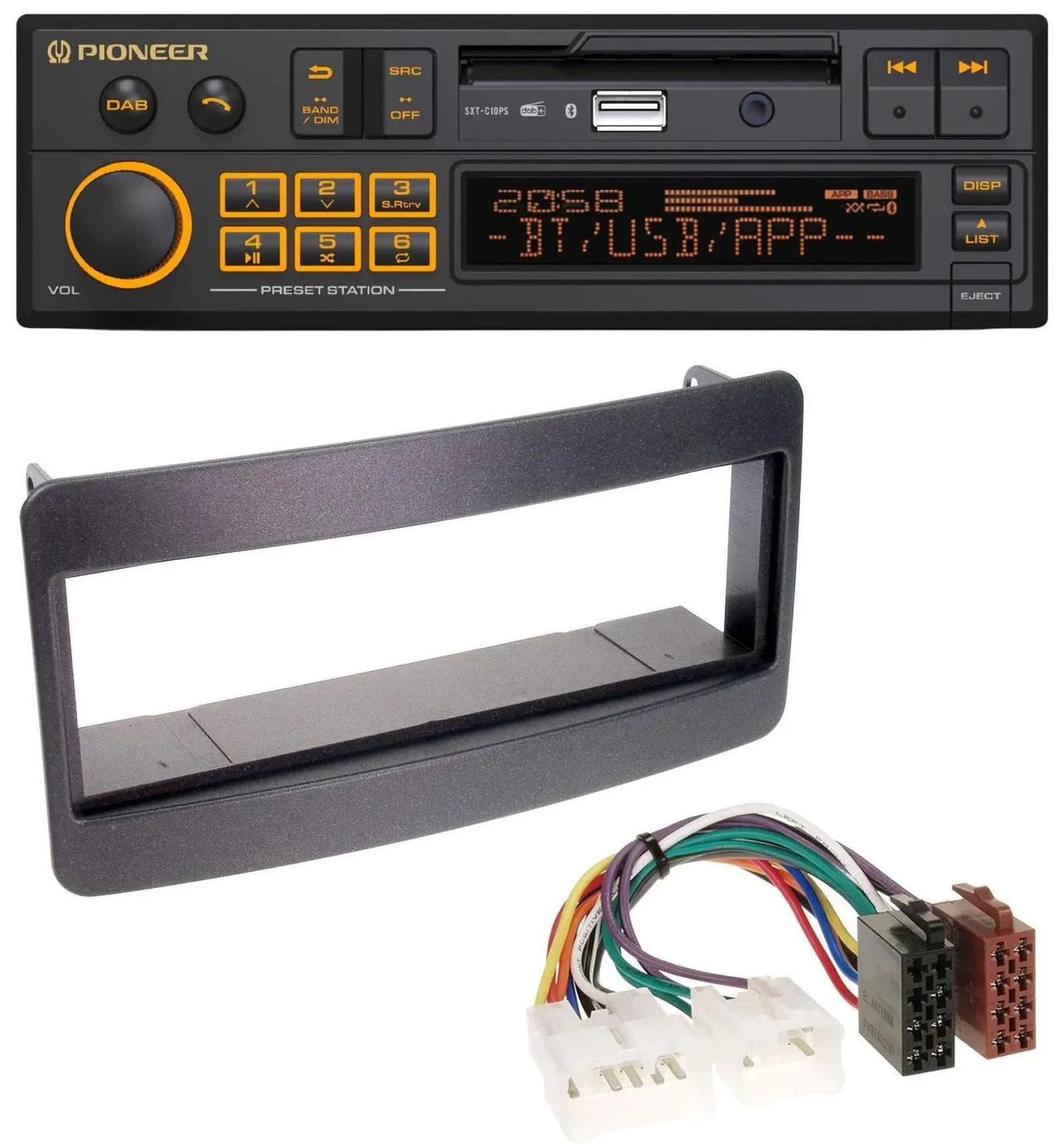 Pioneer DAB MP3 USB Bluetooth Autoradio für Toyota Celica, MR2 - schwarz
