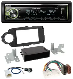 Pioneer DAB USB MP3 AUX CD Autoradio für Toyota Yaris (11-14) - schwarz