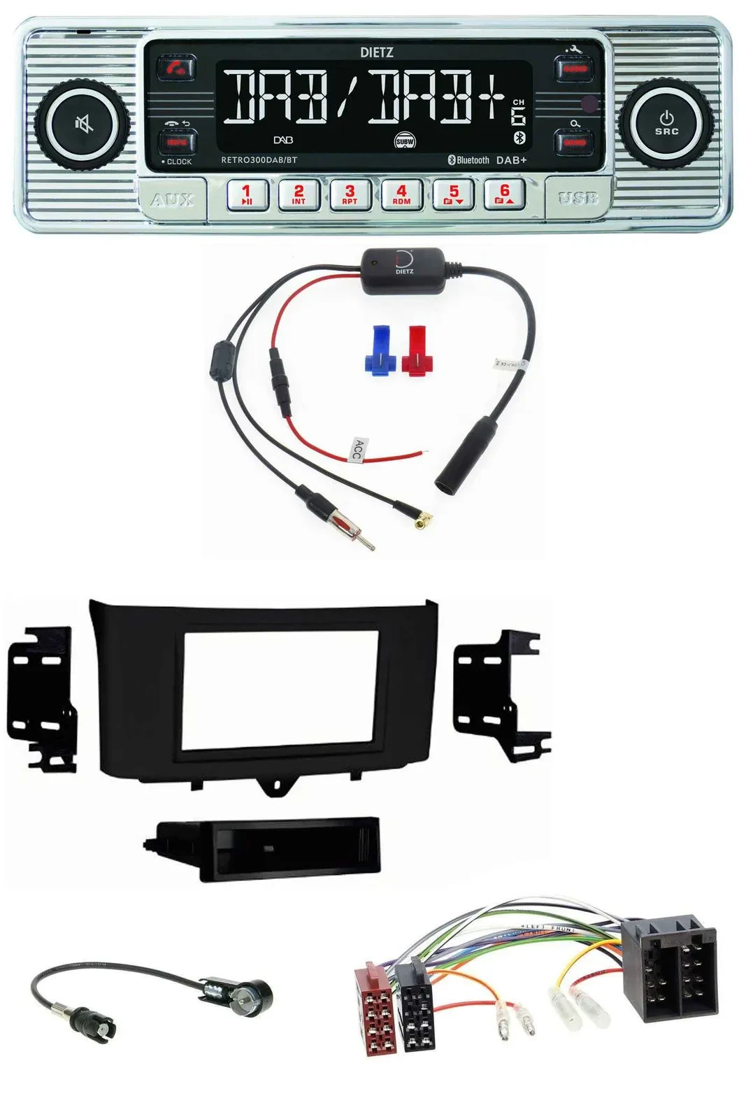 Автомагнитола Dietz DAB, USB, MP3, Bluetooth для Smart ForTwo (2010–2015)