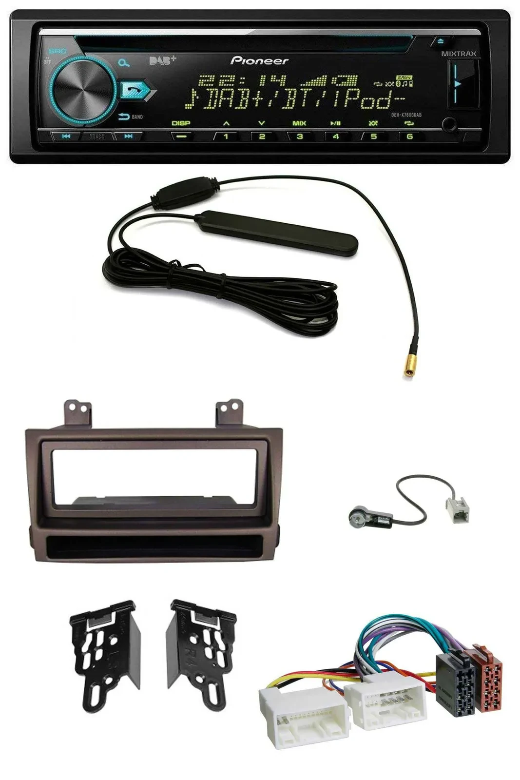 Pioneer CD MP3 AUX DAB USB Autoradio für Hyundai Sonata ab 09 dunkelbraun metall