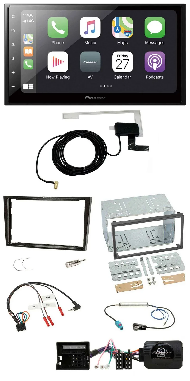 Pioneer USB Lenkrad 2DIN Bluetooth DAB Autoradio für Opel Zafira Corsa D Astra H