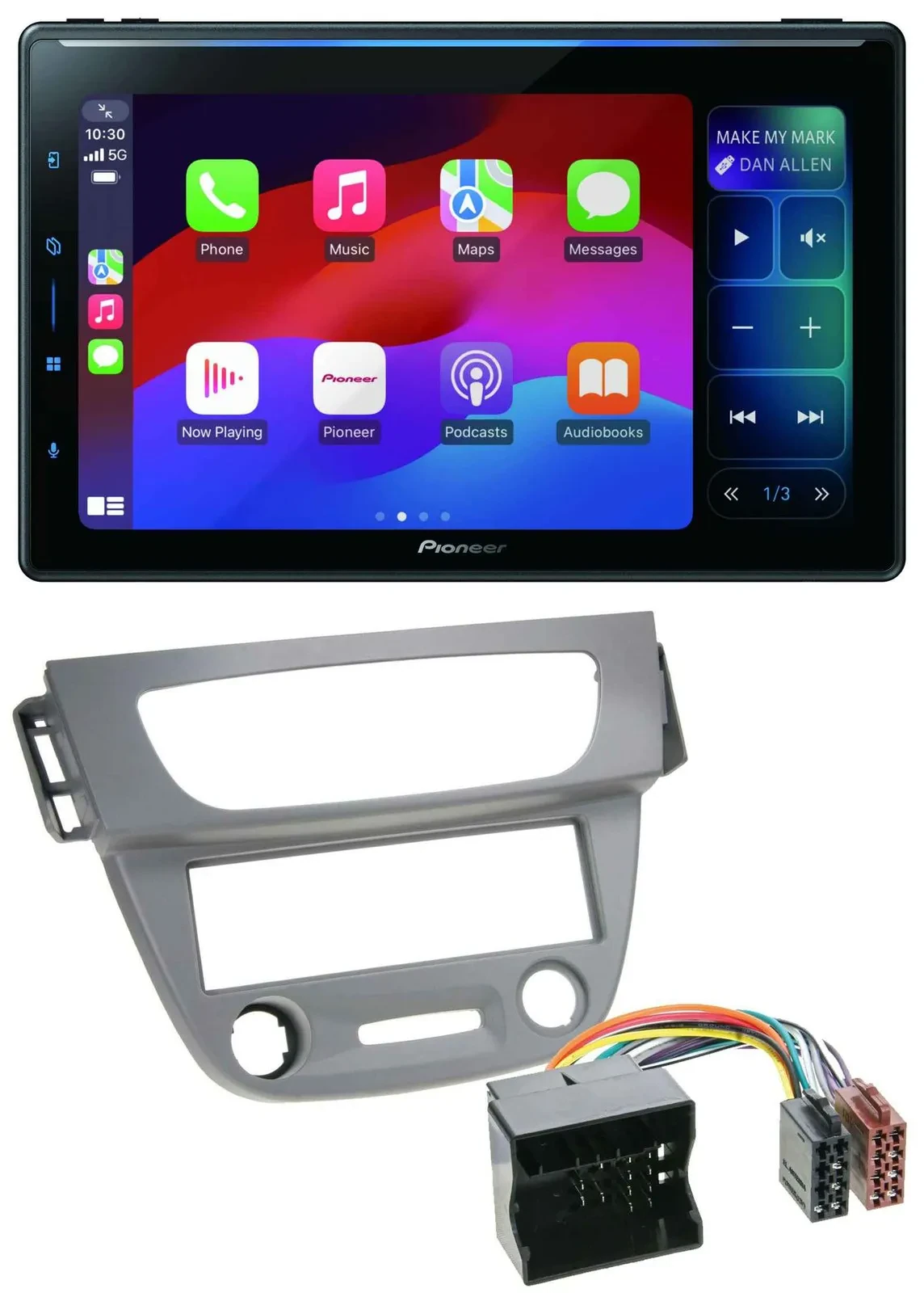 Pioneer Bluetooth DAB MP3 USB Autoradio für Renault Megane 3 Quadlock 09-14 grau