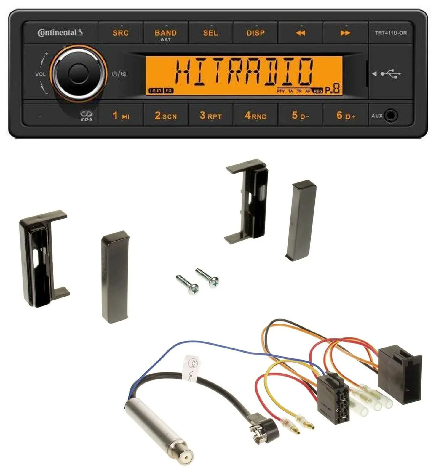 Continental 1DIN USB AUX MP3 Autoradio für Audi TT (1998-2006) - ISO