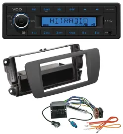 VDO AUX 1DIN MP3 USB Autoradio für Seat Ibiza (ab 12) - tuam grey