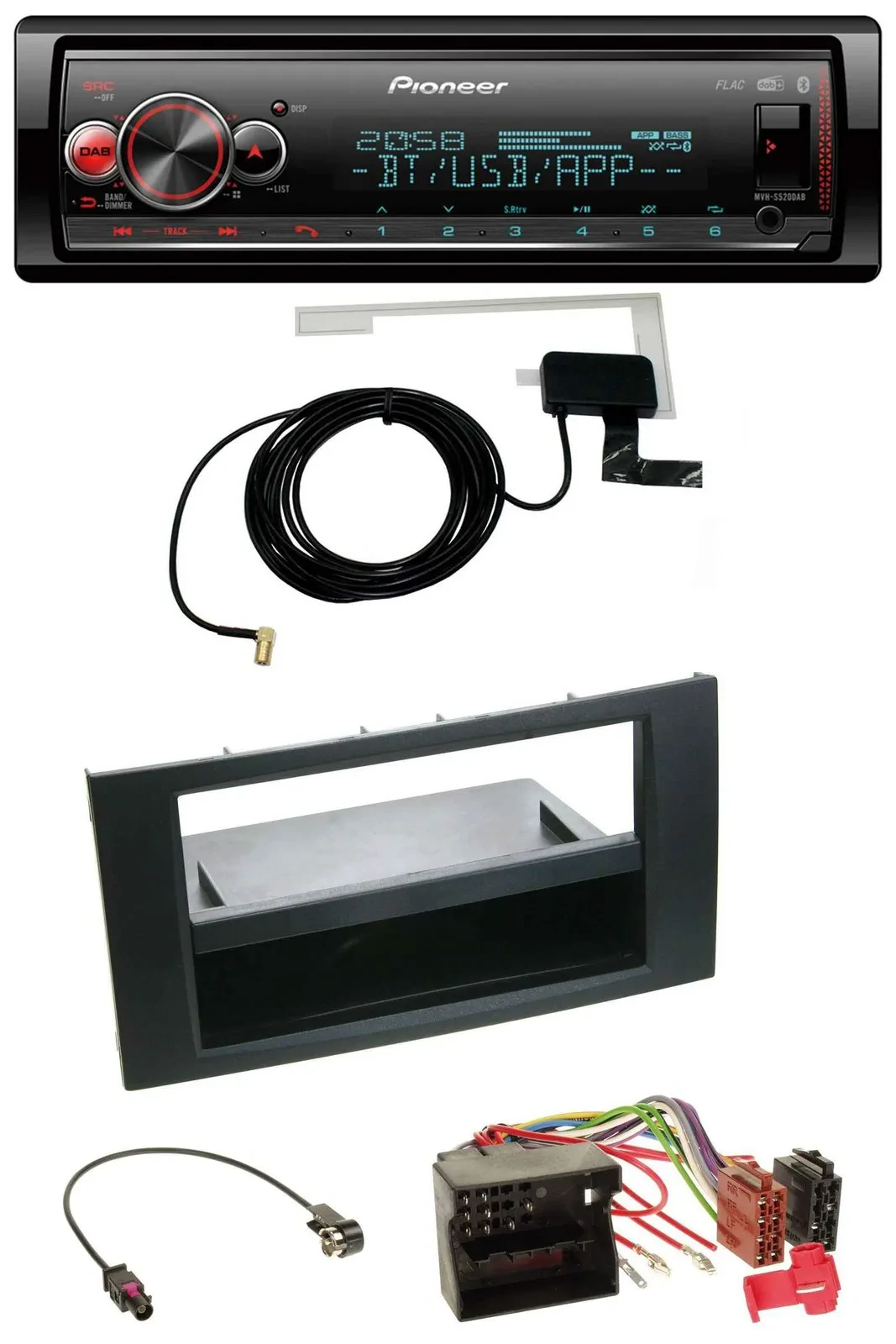 Автомагнитола Pioneer Bluetooth, DAB, USB, MP3 для Ford Focus/C-Max/S-Max/Galaxy (2003–2007)