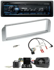 Alpine USB Bluetooth DAB Lenkrad Autoradio für Alfa GT 147 2007-2010 silbergrau