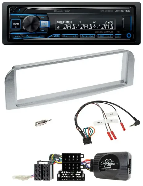Alpine USB Bluetooth DAB Lenkrad Autoradio für Alfa GT 147 2007-2010 silbergrau