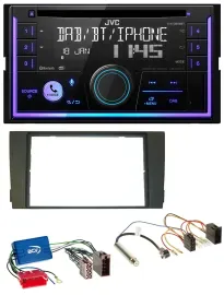 JVC MP3 USB 2DIN DAB Bluetooth CD Autoradio für Audi A6 C5 01-05 Aktivsystem Min