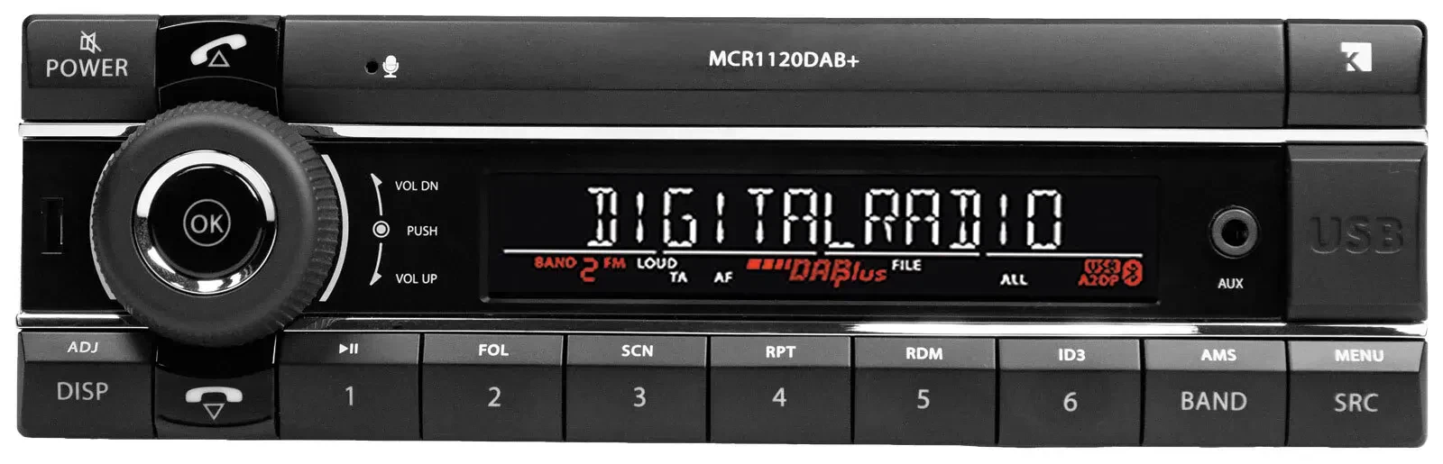 Kienzle MCR 1120 DAB+ MP3-Autoradio DAB Bluetooth iPod USB AUX-IN