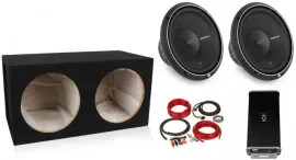 2x Rockford P2D2-12 800W 12" Dual 2-Ohm Subwoofers+Bass Package