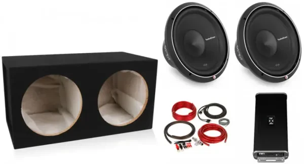 2x Rockford P2D2-12 800W 12" Dual 2-Ohm Subwoofers+Bass Package