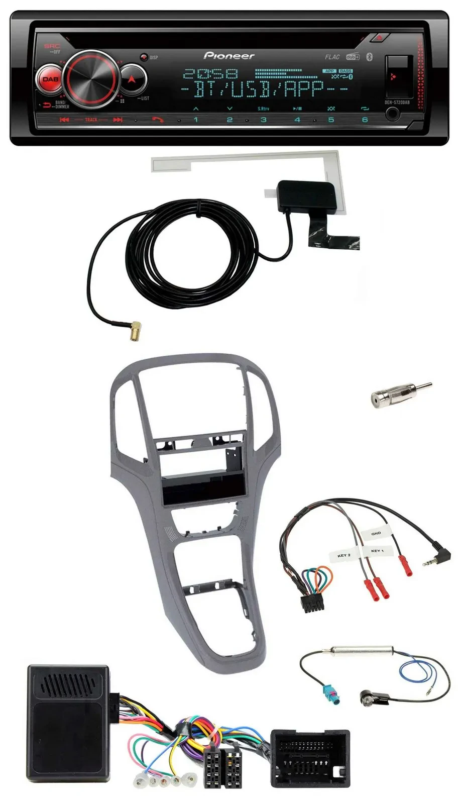 Автомагнитола Pioneer DAB CD USB Bluetooth для Opel Astra J (с 2009) титан серый