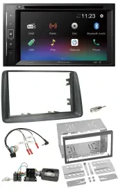 Pioneer Bluetooth Lenkrad USB 2DIN DAB DVD Autoradio für Fiat Panda 2007-2012 gr